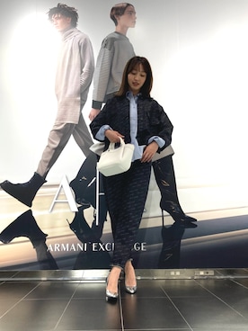「armaniexchange」｜「アイテム（デニムジャケット）」を使った、naobeさん（レディース・169cm）の秋コーディネート