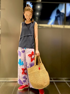 「AXchange」｜「アイテム（スリッポン）」を使った、naobeさん（レディース・169cm）の夏コーディネート