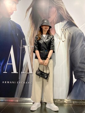 「AXchange」｜「アイテム（スラックス）」を使った、naobeさん（レディース・169cm）の夏コーディネート
