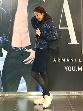 「AXSmiley」｜「アイテム（ブルゾン）」を使った、naobeさん（レディース・169cm）の秋コーディネート