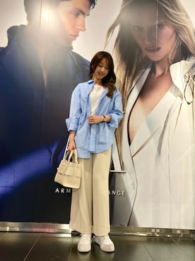 「AXchange」｜「アイテム（スラックス）」を使った、naobeさん（レディース・169cm）の春コーディネート