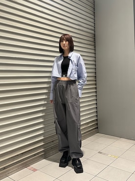 「EMODA（エモダ）のアイテム（その他パンツ）」を使った、武島マリアさん（レディース・157cm）の春コーディネート