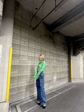 「EMODA（エモダ）のアイテム（ニット/セーター）」を使った、武島マリアさん（レディース・157cm）の春コーディネート