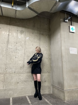 「EMODA（エモダ）のアイテム（ニット/セーター）」を使った、武島マリアさん（レディース・157cm）の秋コーディネート