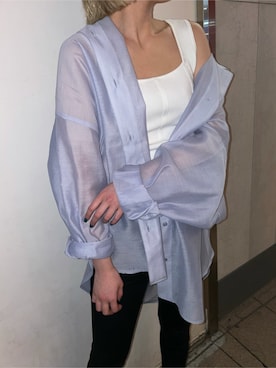 「EMODA（エモダ）のアイテム（タンクトップ）」を使った、武島マリアさん（レディース・157cm）の春コーディネート