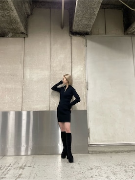 「アイテム（ムートンコート）」を使った、武島マリアさん（レディース・157cm）の秋コーディネート