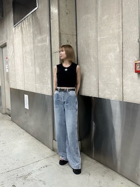 「EMODA（エモダ）のアイテム（タンクトップ）」を使った、武島マリアさん（レディース・157cm）の夏コーディネート