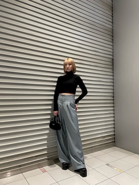 「EMODA（エモダ）のアイテム（ニット/セーター）」を使った、武島マリアさん（レディース・157cm）の冬コーディネート