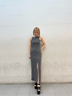 「EMODA（エモダ）のアイテム（ワンピース）」を使った、武島マリアさん（レディース・157cm）の春コーディネート