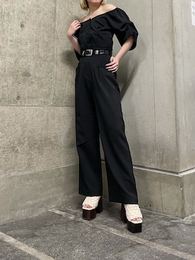 「EMODA（エモダ）のアイテム（サンダル）」を使った、武島マリアさん（レディース・157cm）の春コーディネート