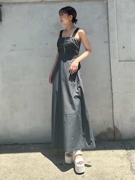 「EMODA（エモダ）のアイテム（ワンピース）」を使った、武島マリアさん（レディース・157cm）の夏コーディネート