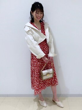 「MERCURYDUO（マーキュリーデュオ）のアイテム（パンプス）」を使った、浅川晴香さん（レディース・160cm）の冬コーディネート