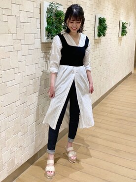 「MERCURYDUO（マーキュリーデュオ）のアイテム（パンツ）」を使った、浅川晴香さん（レディース・160cm）の冬コーディネート