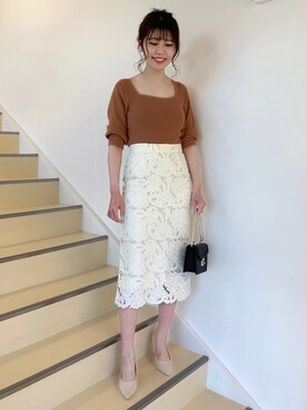 「MERCURYDUO（マーキュリーデュオ）のアイテム（パンプス）」を使った、浅川晴香さん（レディース・160cm）の春コーディネート