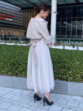 「MERCURYDUO（マーキュリーデュオ）のアイテム（ショルダーバッグ）」を使った、浅川晴香さん（レディース・160cm）の冬コーディネート