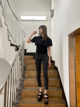 桂束咲さん（レディース・170cm）の春コーディネート