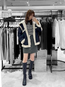 「#murua_by_staff」｜「アイテム（ブルゾン）」を使った、桂束咲さん（レディース・170cm）の秋コーディネート