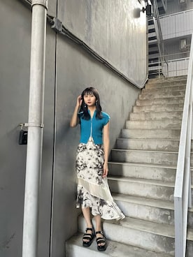 桂束咲さん(レディース・170cm)の春コーディネート