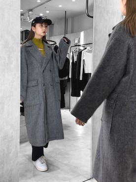 「MURUA（ムルーア）のアイテム（その他アウター）」を使った、桂束咲さん（レディース・170cm）の秋コーディネート