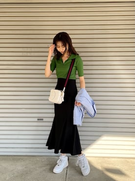 「リネン素材」｜桂束咲さん（レディース・170cm）の夏コーディネート