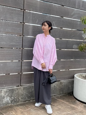 「#ワイドパンツ」｜桂束咲さん（レディース・170cm）の春コーディネート
