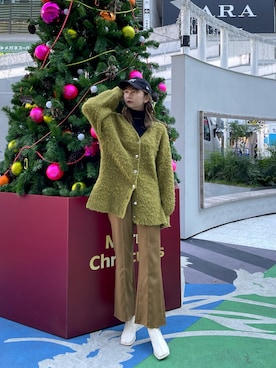 桂束咲さん（レディース・170cm）の冬コーディネート