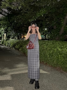 MURUA 2WAYチェックキャミワンピース 【WEB限定】 MURUA ワンピース 「WEB限定」2WAYチェックキャミワンピース