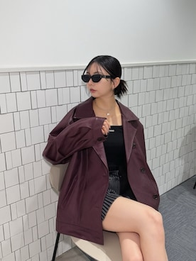 「MURUA（ムルーア）のアイテム」を使った、桂束咲さん（レディース・170cm）の夏コーディネート
