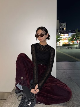 「MURUA（ムルーア）のアイテム」を使った、桂束咲さん（レディース・170cm）の夏コーディネート