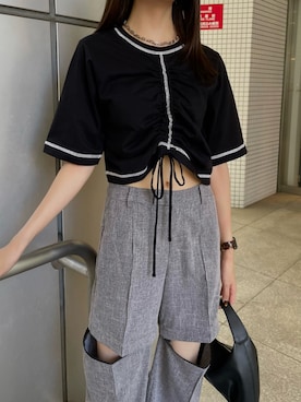 桂束咲さん（レディース・170cm）の夏コーディネート