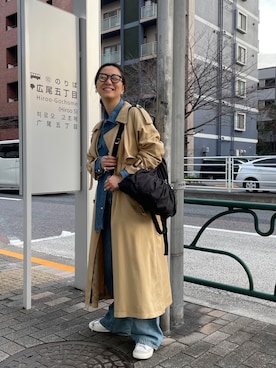「Ungrid（アングリッド）のアイテム（その他アウター）」を使った、目黒加奈子さん（レディース・157cm）の冬コーディネート