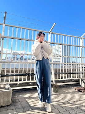 「MURUA（ムルーア）のアイテム（ダウンジャケット/コート）」を使った、三木田真澄さん（レディース・159cm）の秋コーディネート