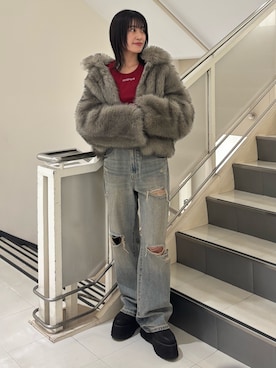 「MURUA（ムルーア）のアイテム」を使った、三木田真澄さん（レディース・160cm）の秋コーディネート