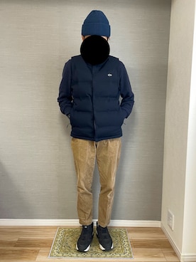 「LACOSTE」｜「アイテム（ニットキャップ/ビーニー）」を使った、yutakaさん（メンズ・170cm）の秋コーディネート