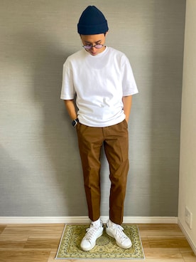 「adidasスニーカー」｜「アイテム（帽子）」を使った、yutakaさん（メンズ・170cm）の秋コーディネート