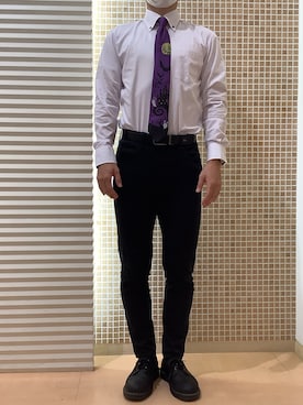 「アイテム（ビジネスシャツ）」を使った、BRICK HOUSE シャツ工房 福岡伊都イオンモール店さん（メンズ・175cm）の秋コーディネート