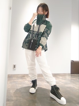 「メンズライク女子」｜「アイテム（ジャケット/アウター）」を使った、KNKさん（レディース・153cm）の春コーディネート