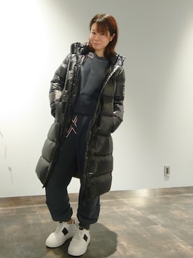 「アウターコーデ」｜「アイテム（スウェットパンツ）」を使った、KNKさん（レディース・153cm）の秋コーディネート