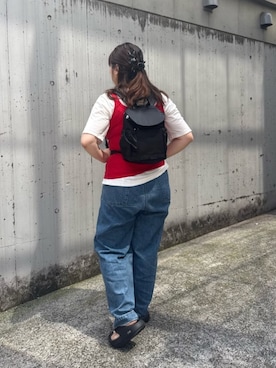「アイテム（バックパック/リュック）」を使った、moticoooさん（レディース・159cm）の秋コーディネート