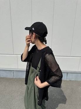 「アイテム（キャップ）」を使った、にこ。さん（レディース・165cm）の夏コーディネート