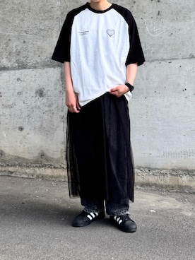 「Confirm（コンファーム）のアイテム」を使った、にこ。さん（レディース・165cm）の夏コーディネート