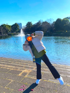 「PUMA」｜「アイテム（ダウンジャケット/コート）」を使った、rate ☺︎chaさん（レディース・172cm）の冬コーディネート