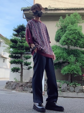 「neos（ネオス）のアイテム（スラックス）」を使った、U Tさん（メンズ・170cm）の夏コーディネート