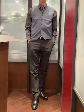 「BRICK HOUSE by TOKYO SHIRT（ブリックハウス）のアイテム」を使った、TOKYO SHIRTS おおたかの森店さん（メンズ・177cm）の冬コーディネート