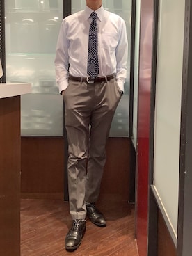 「BRICK HOUSE by TOKYO SHIRT（ブリックハウス）のアイテム」を使った、TOKYO SHIRTS おおたかの森店さん（メンズ・177cm）の冬コーディネート