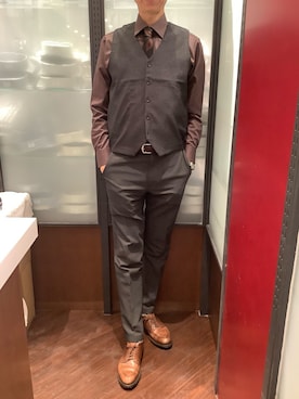 「BRICK HOUSE by TOKYO SHIRT（ブリックハウス）のアイテム」を使った、TOKYO SHIRTS おおたかの森店さん（メンズ・177cm）の秋コーディネート