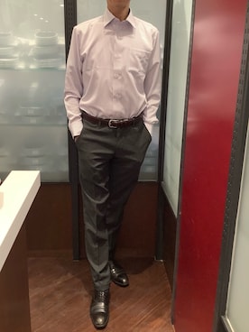 「アイテム（ビジネスシャツ）」を使った、TOKYO SHIRTS おおたかの森店さん（メンズ・177cm）の秋コーディネート
