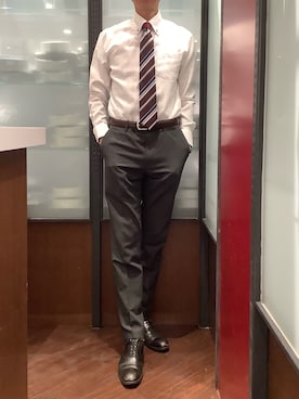 「アイテム（ビジネスシャツ）」を使った、TOKYO SHIRTS おおたかの森店さん（メンズ・177cm）の秋コーディネート