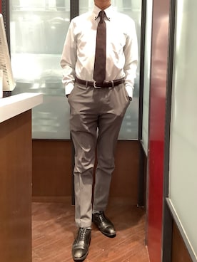 「BRICK HOUSE by TOKYO SHIRT（ブリックハウス）のアイテム」を使った、TOKYO SHIRTS おおたかの森店さん（メンズ・177cm）の冬コーディネート