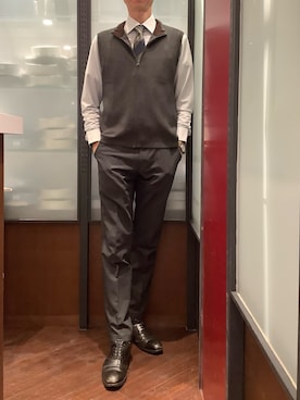 「BRICK HOUSE by TOKYO SHIRT（ブリックハウス）のアイテム」を使った、TOKYO SHIRTS おおたかの森店さん（メンズ・177cm）の秋コーディネート